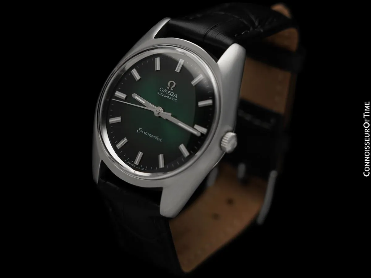 1969 Omega Seamaster Mens Vintage Full Size Cal. 552 Green Dial Watch - Stainless Steel