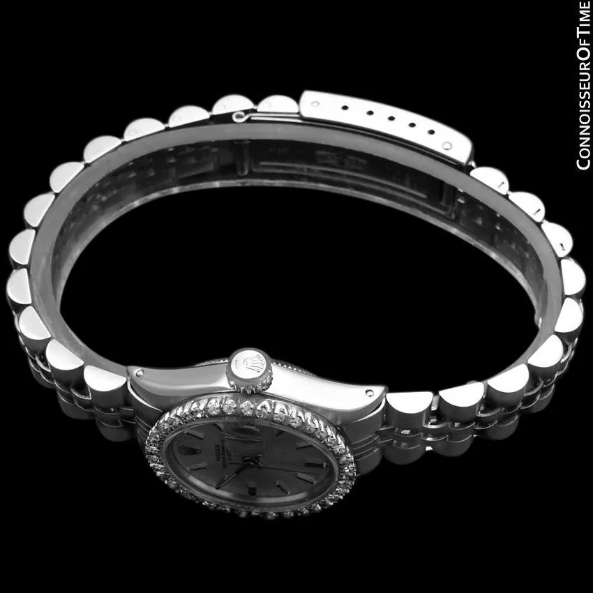 1969 Rolex Classic Vintage Ladies Date Datejust Watch - Stainless Steel & Diamonds