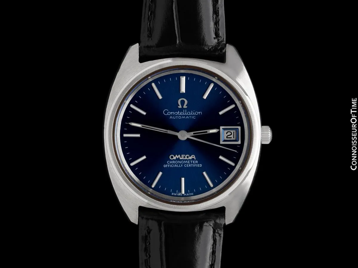 1973 Omega Constellation "C" Chronometer Vintage Mens Calendar Date Watch - Stainless Steel