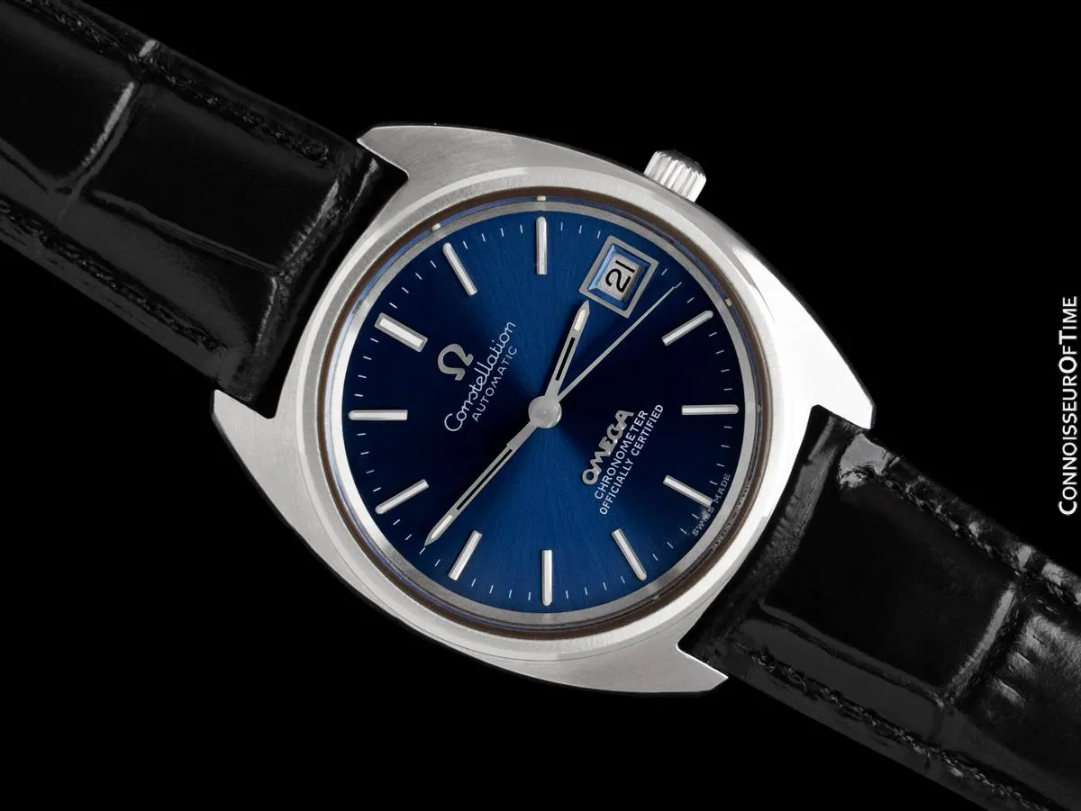 1973 Omega Constellation "C" Chronometer Vintage Mens Calendar Date Watch - Stainless Steel
