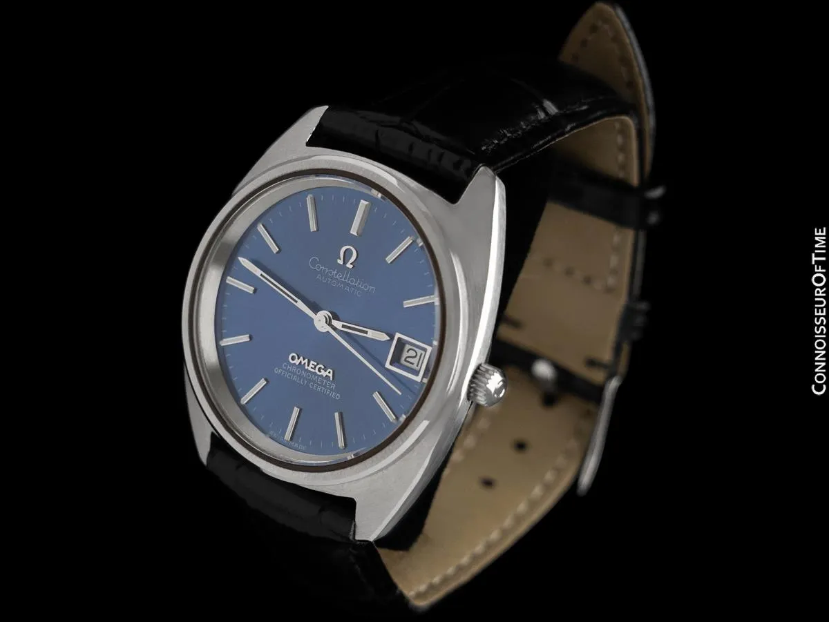 1973 Omega Constellation "C" Chronometer Vintage Mens Calendar Date Watch - Stainless Steel