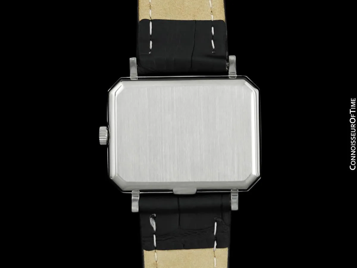 1973 Omega De Ville Mens Midsize "Emerald" Modern Watch with Tiffany Blue Dial By Andrew Grima - Stainless Steel