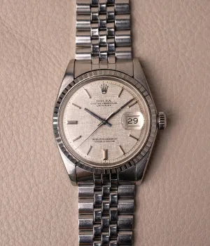 1973 Rolex Datejust 1603 'Non Luminous Silver Linen Dial'