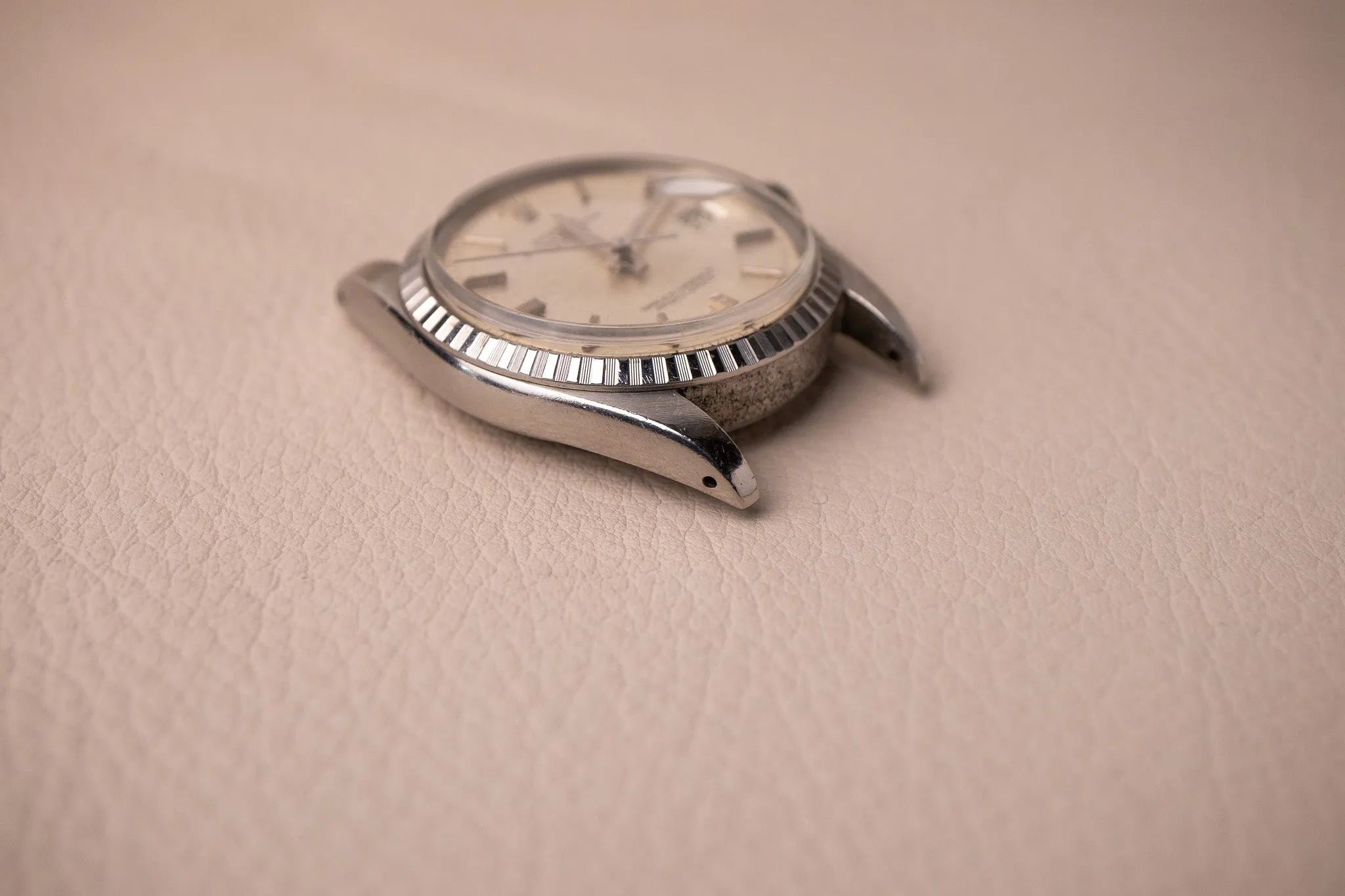 1973 Rolex Datejust 1603 'Non Luminous Silver Linen Dial'