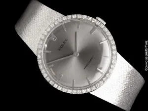 1973 Rolex Precision Vintage Mens Ref. 3411 Dress Watch - Stainless Steel & Diamonds