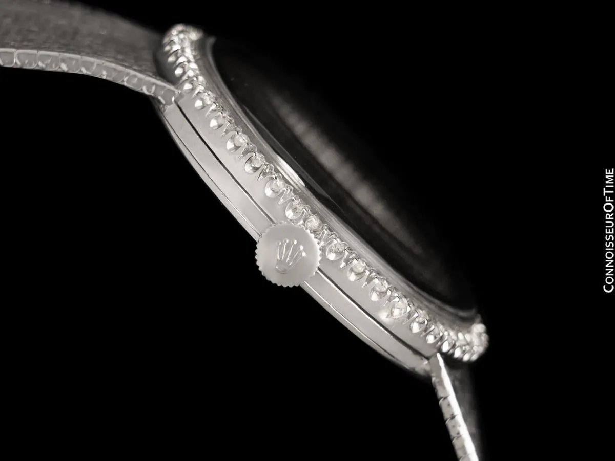 1973 Rolex Precision Vintage Mens Ref. 3411 Dress Watch - Stainless Steel & Diamonds