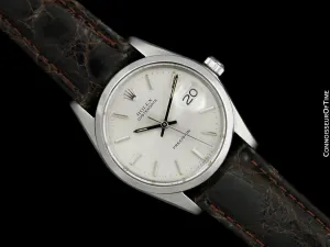 1973 Rolex Vintage Mens Oysterdate Date Watch, Silver Dial - Stainless Steel