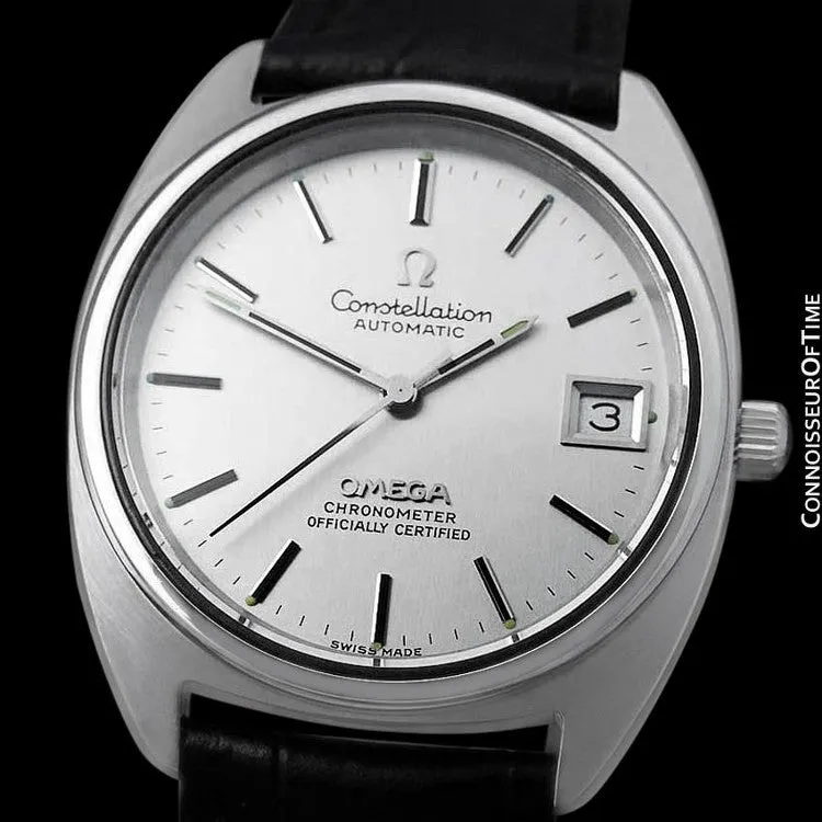 1974 Omega Constellation "C" Chronometer Vintage Mens Calendar Date Watch - Stainless Steel