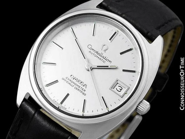 1974 Omega Constellation "C" Chronometer Vintage Mens Calendar Date Watch - Stainless Steel