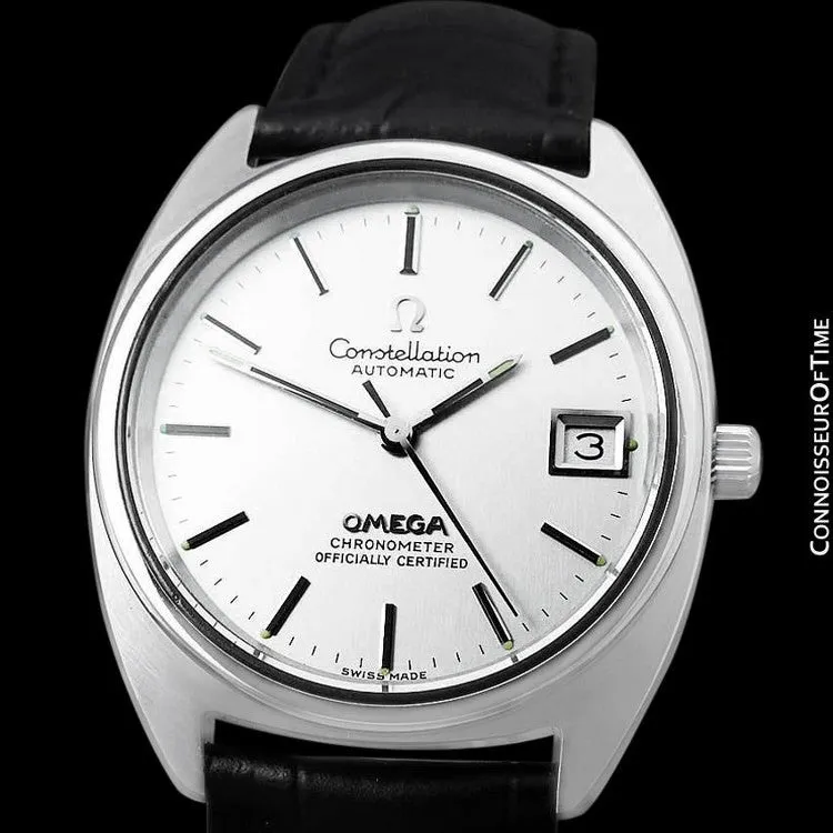 1974 Omega Constellation "C" Chronometer Vintage Mens Calendar Date Watch - Stainless Steel