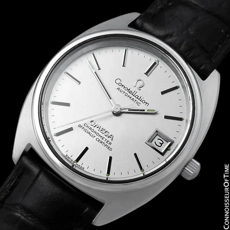 1974 Omega Constellation "C" Chronometer Vintage Mens Calendar Date Watch - Stainless Steel