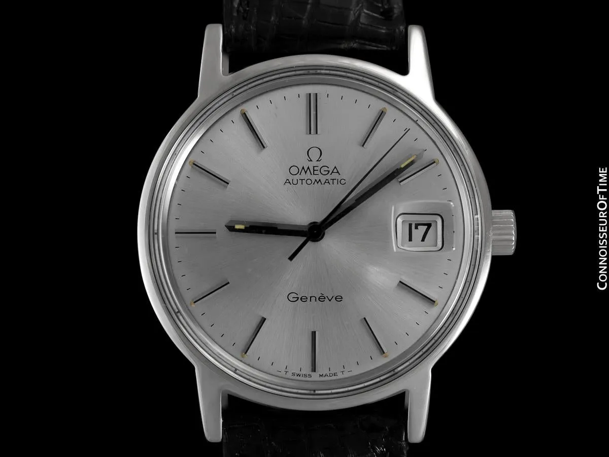 1975 / 1977 Omega Geneve Vintage Mens Automatic Watch with Quick-Setting Date - Stainless Steel