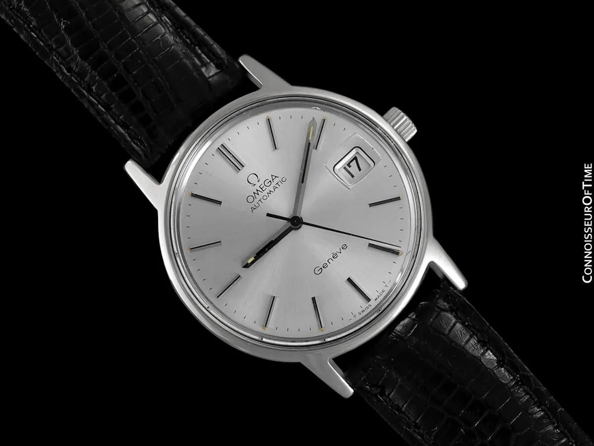 1975 / 1977 Omega Geneve Vintage Mens Automatic Watch with Quick-Setting Date - Stainless Steel