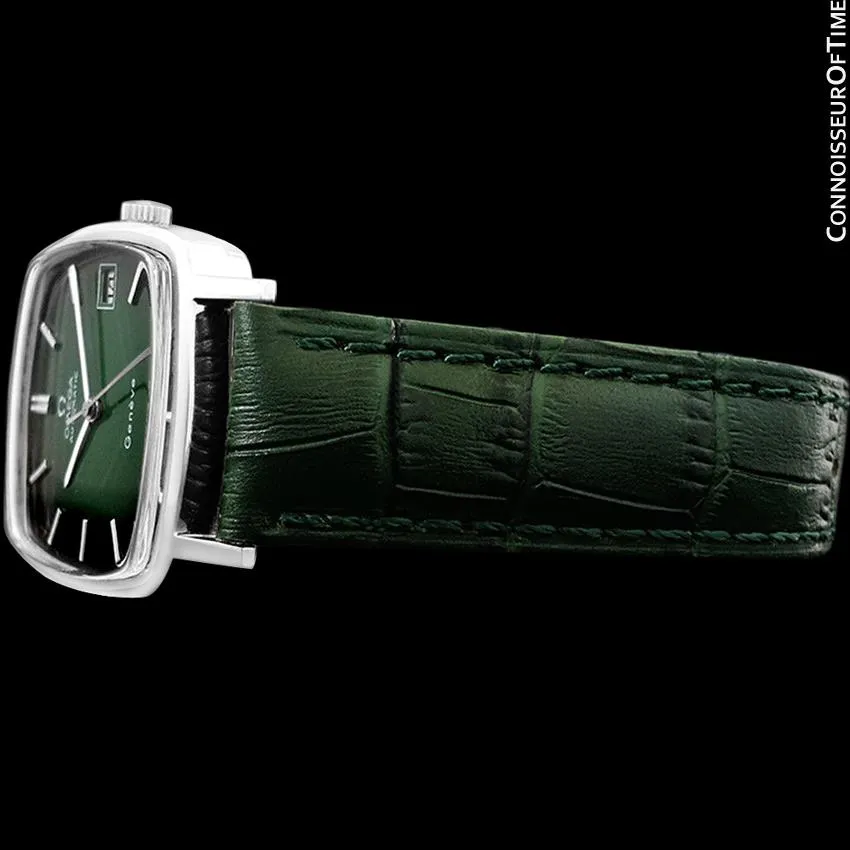 1975 Omega Geneve Vintage Mens Midsize Automatic Watch with Quick-Setting Date - Stainless Steel