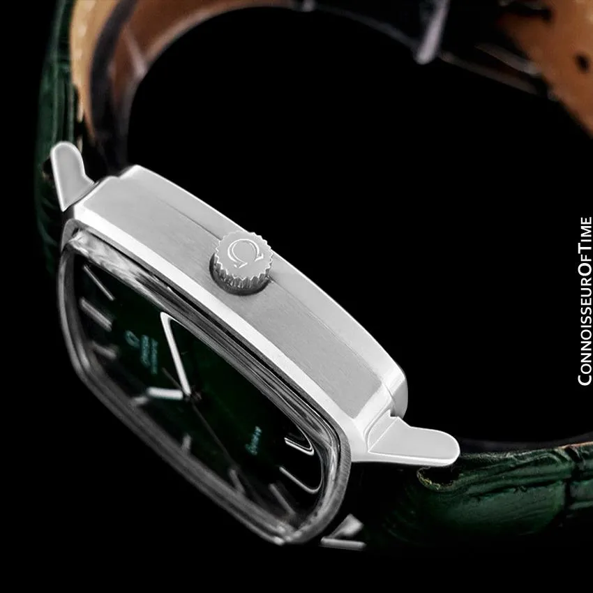 1975 Omega Geneve Vintage Mens Midsize Automatic Watch with Quick-Setting Date - Stainless Steel