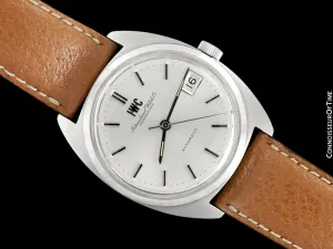 1978 IWC Vintage Mens Automatic Watch, Silver Dial with Date, Stainless Steel - Near New Old Stock