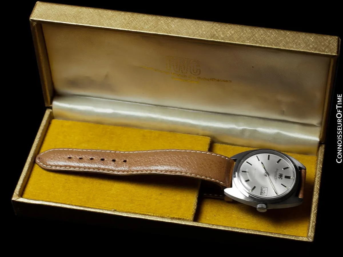 1978 IWC Vintage Mens Automatic Watch, Silver Dial with Date, Stainless Steel - Near New Old Stock