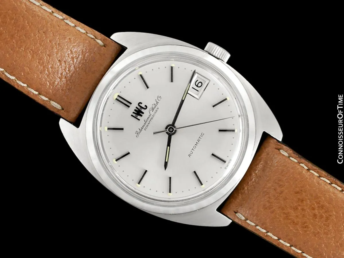 1978 IWC Vintage Mens Automatic Watch, Silver Dial with Date, Stainless Steel - Near New Old Stock