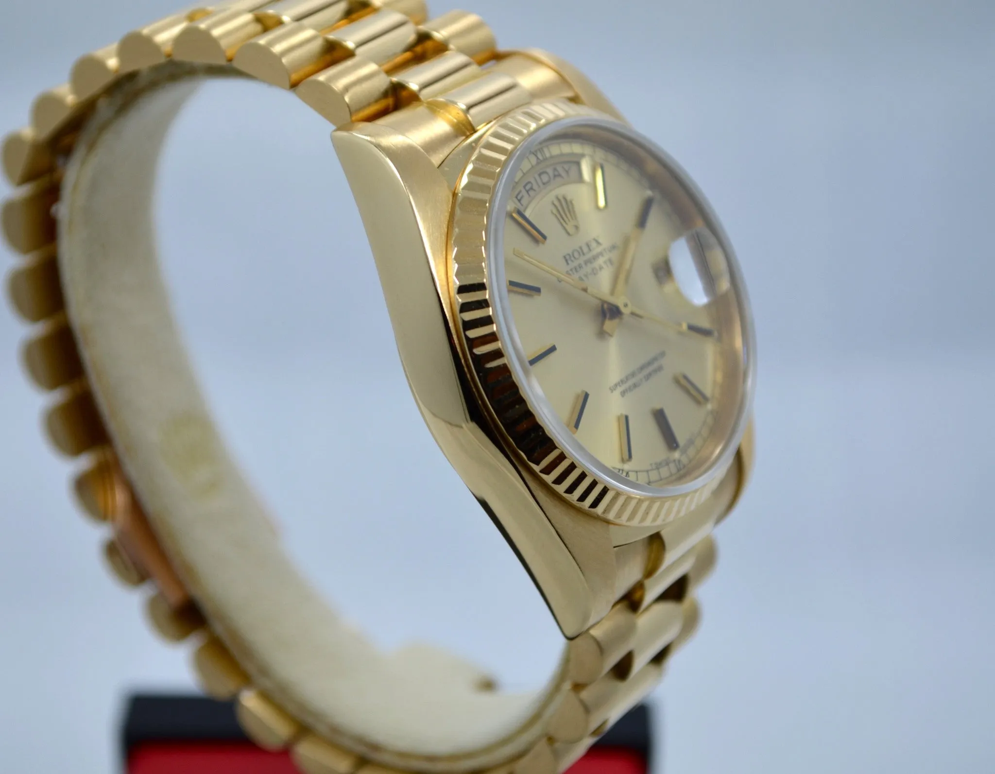 1983 Rolex President Day Date 18038 18K Yellow Gold Wristwatch w/ Papers