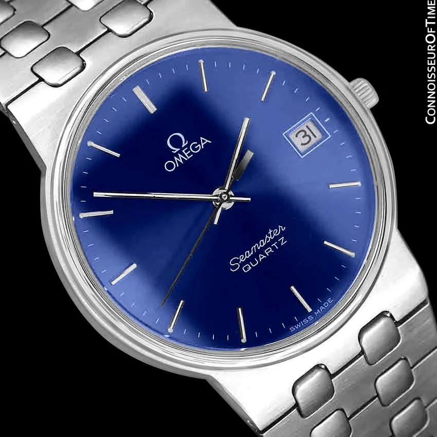 1984 Omega Seamaster Classic Vintage Retro Mens Quartz Watch, Date - Stainless Steel