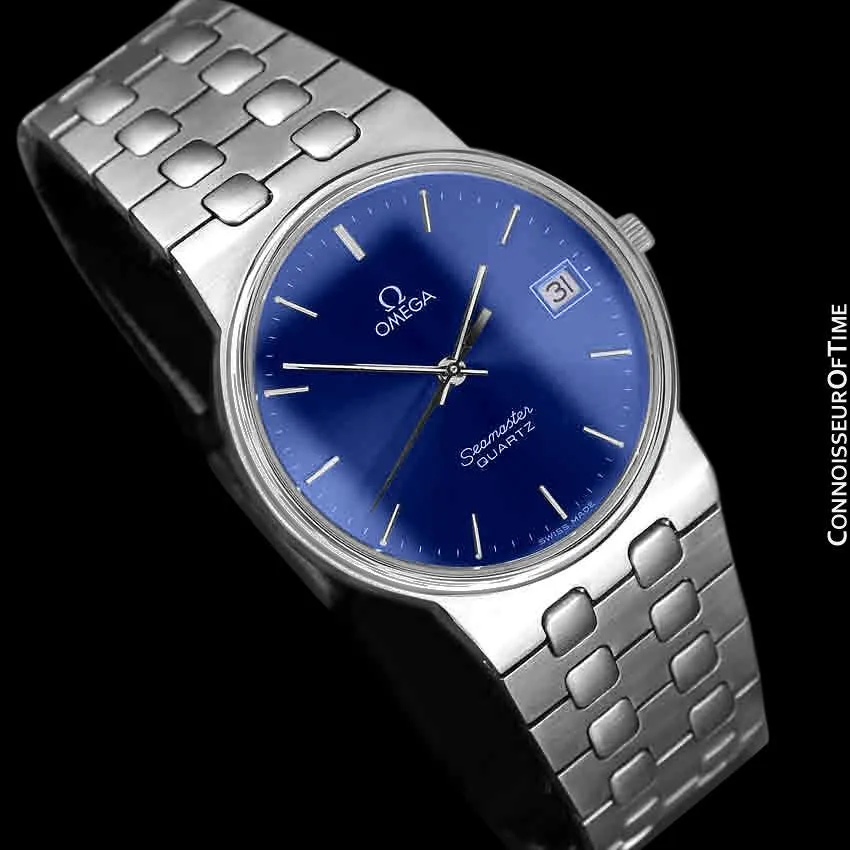 1984 Omega Seamaster Classic Vintage Retro Mens Quartz Watch, Date - Stainless Steel