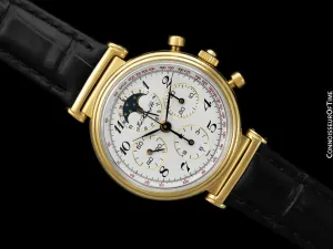 1985 Ed Heuer Mens Rare 125th Anniversary Ref. 188.215 Moon Phase "Golden Hours" Chronograph - 18K Gold Plated & Stainless Steel