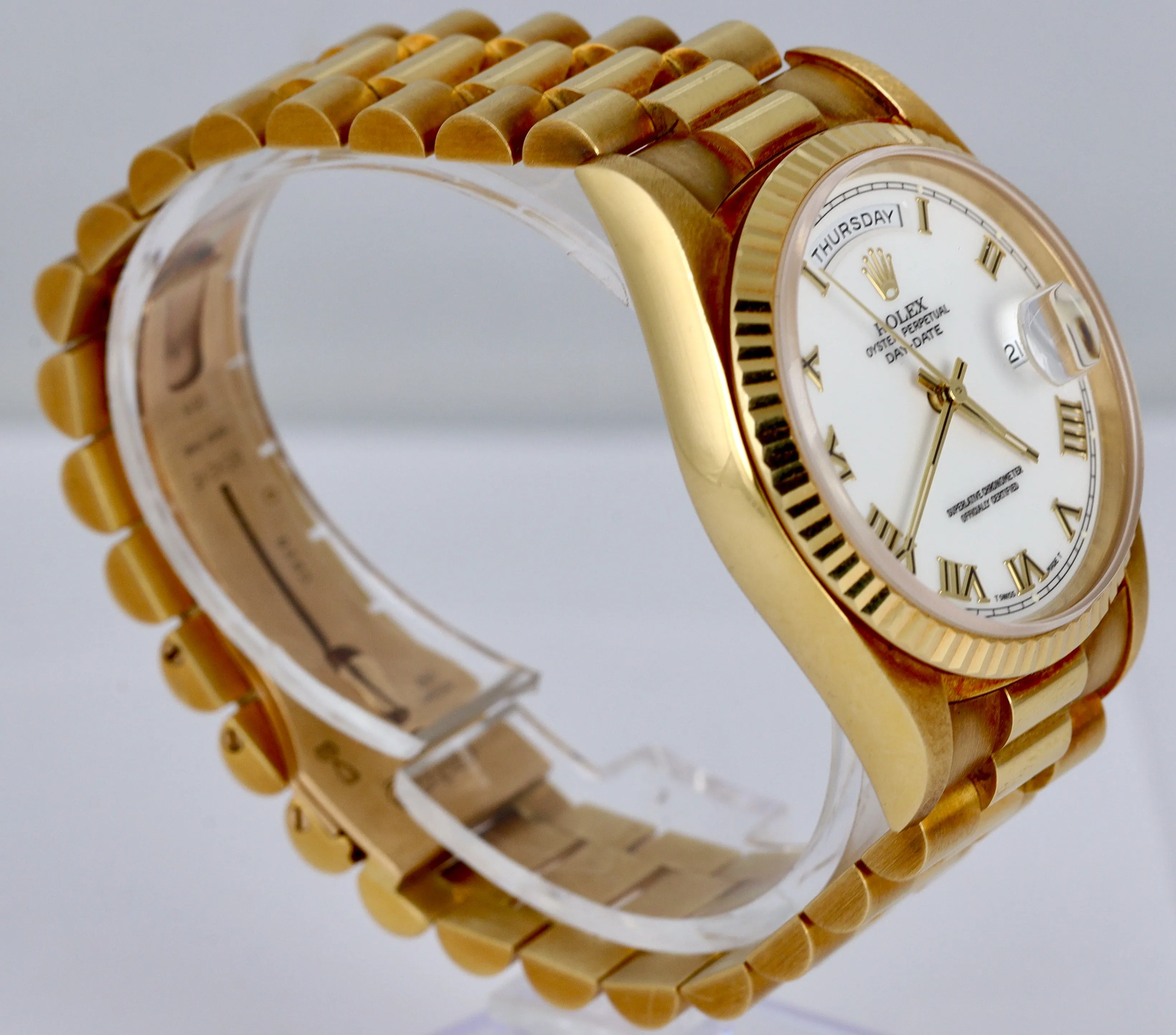 1994 MINT PATINA Rolex Day-Date President 18238 36mm Double Quickset 18K Gold