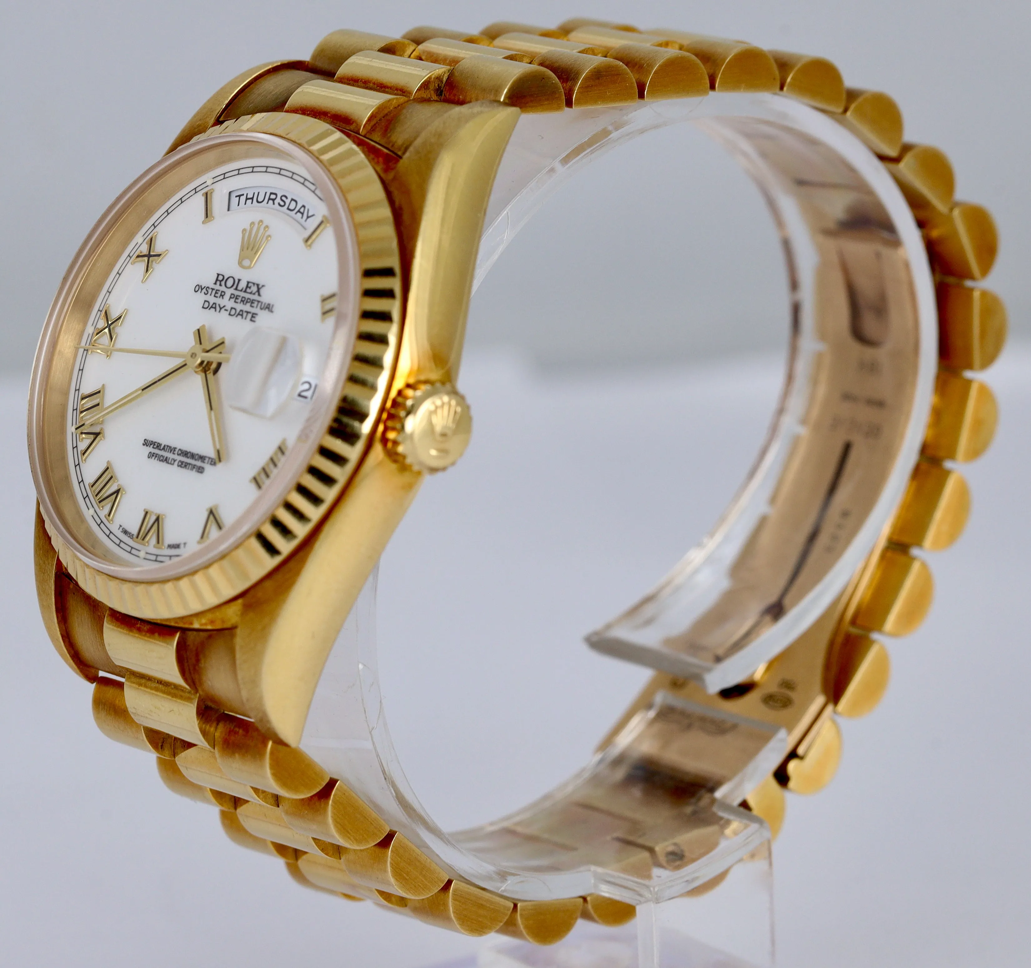 1994 MINT PATINA Rolex Day-Date President 18238 36mm Double Quickset 18K Gold