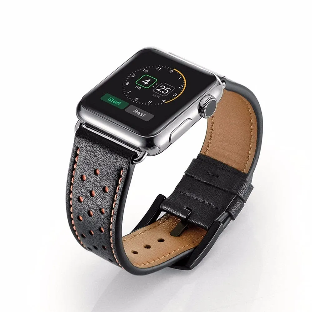 2 Tone Leather Watch Band