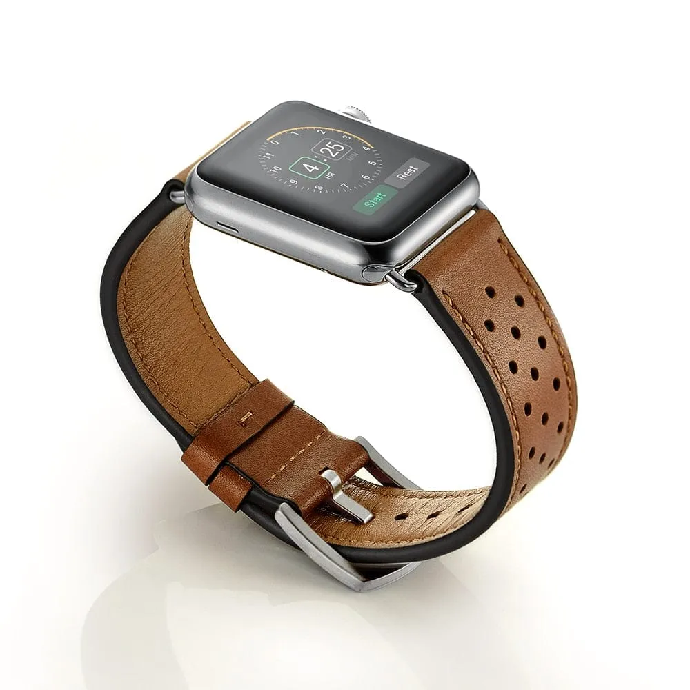 2 Tone Leather Watch Band