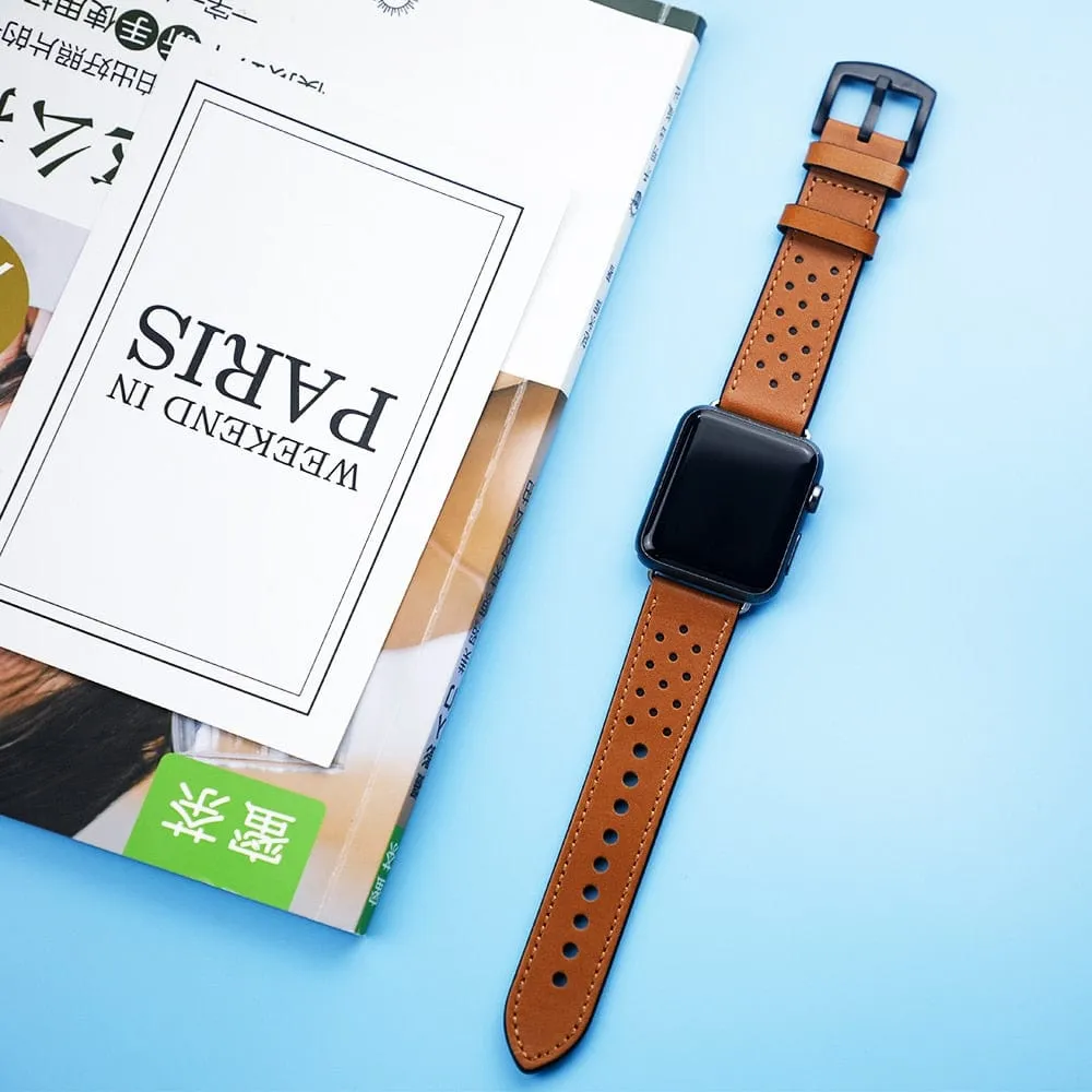 2 Tone Leather Watch Band
