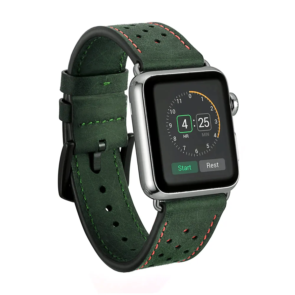 2 Tone Leather Watch Band