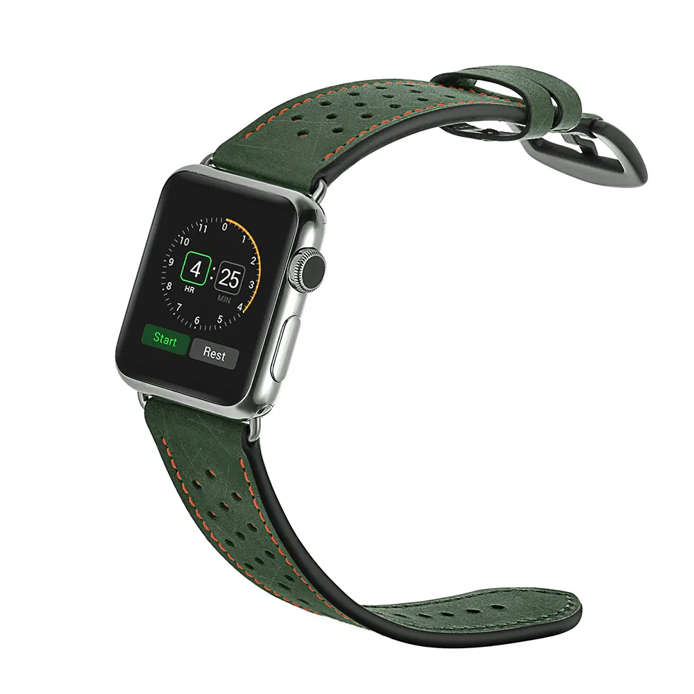 2 Tone Leather Watch Band