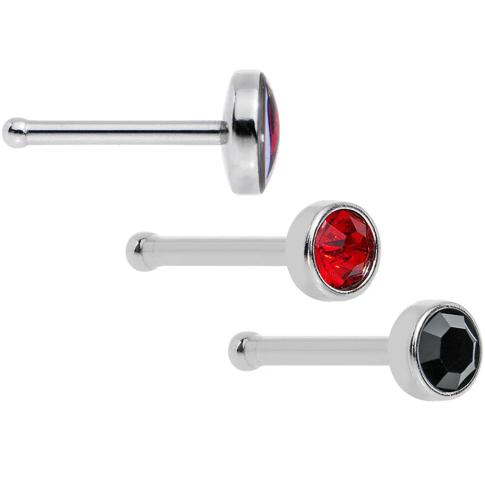 20 Gauge Licensed NFL Arizona Cardinals Logo Nose Bone 3 Pack Set