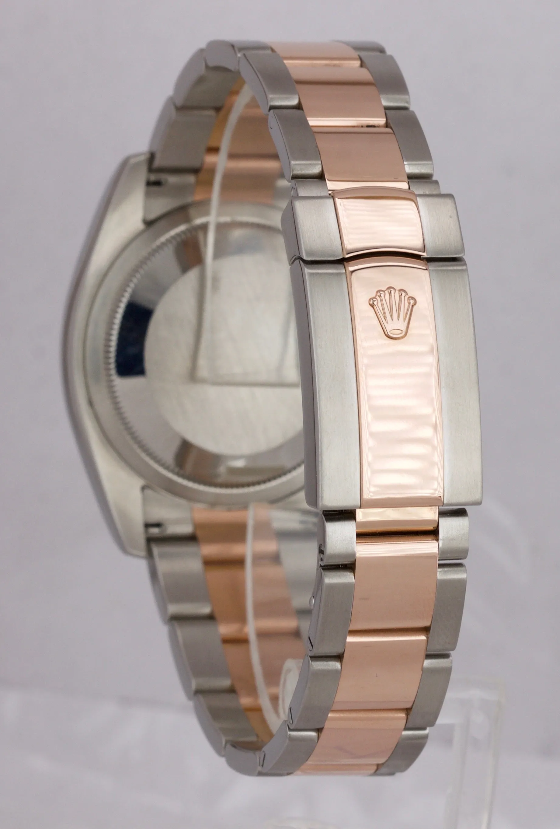 2007 Rolex DateJust Black Concentric 36mm Stainless 18K Rose Gold Watch 116201