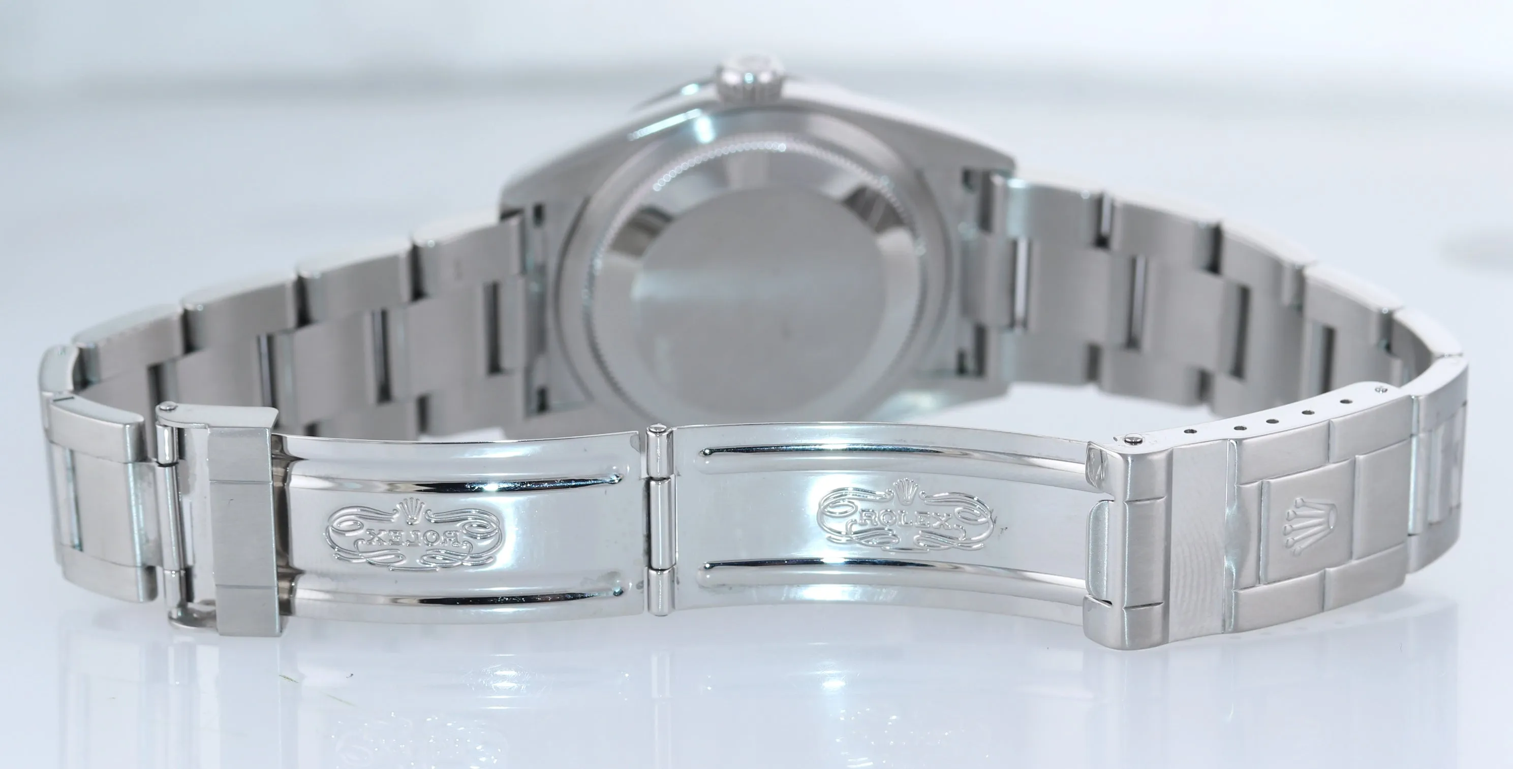 2009 ENGRAVED REHAUT Rolex Explorer I Black 36mm 114270 Steel Black Arabic Watch