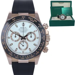 2017 Rolex Daytona Ivory Oysterflex Rubber Style Ceramic 116515 Rose Gold Watch