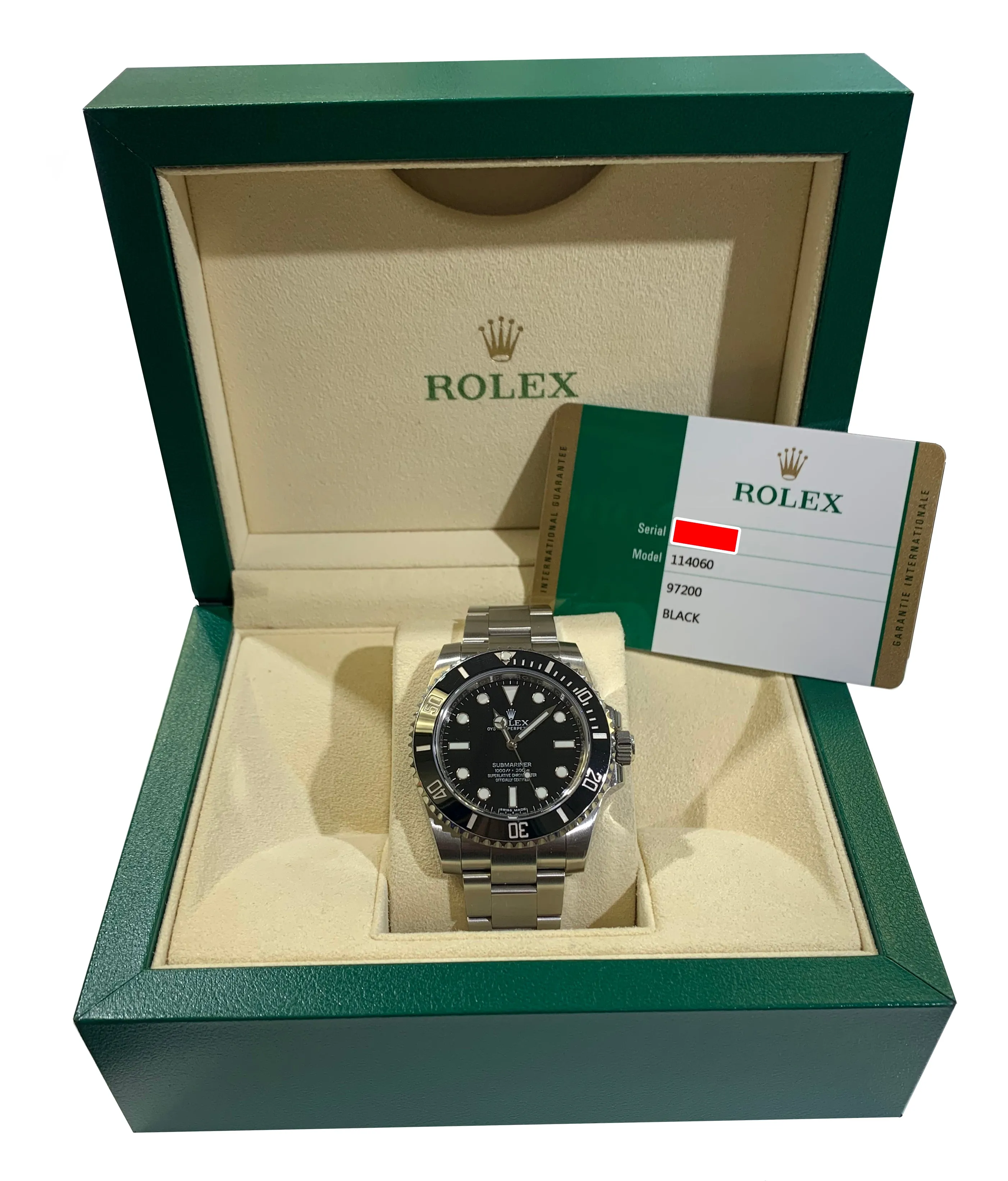 2017 Rolex Submariner No-Date 114060 Stainless Steel Dive Ceramic 40mm Watch