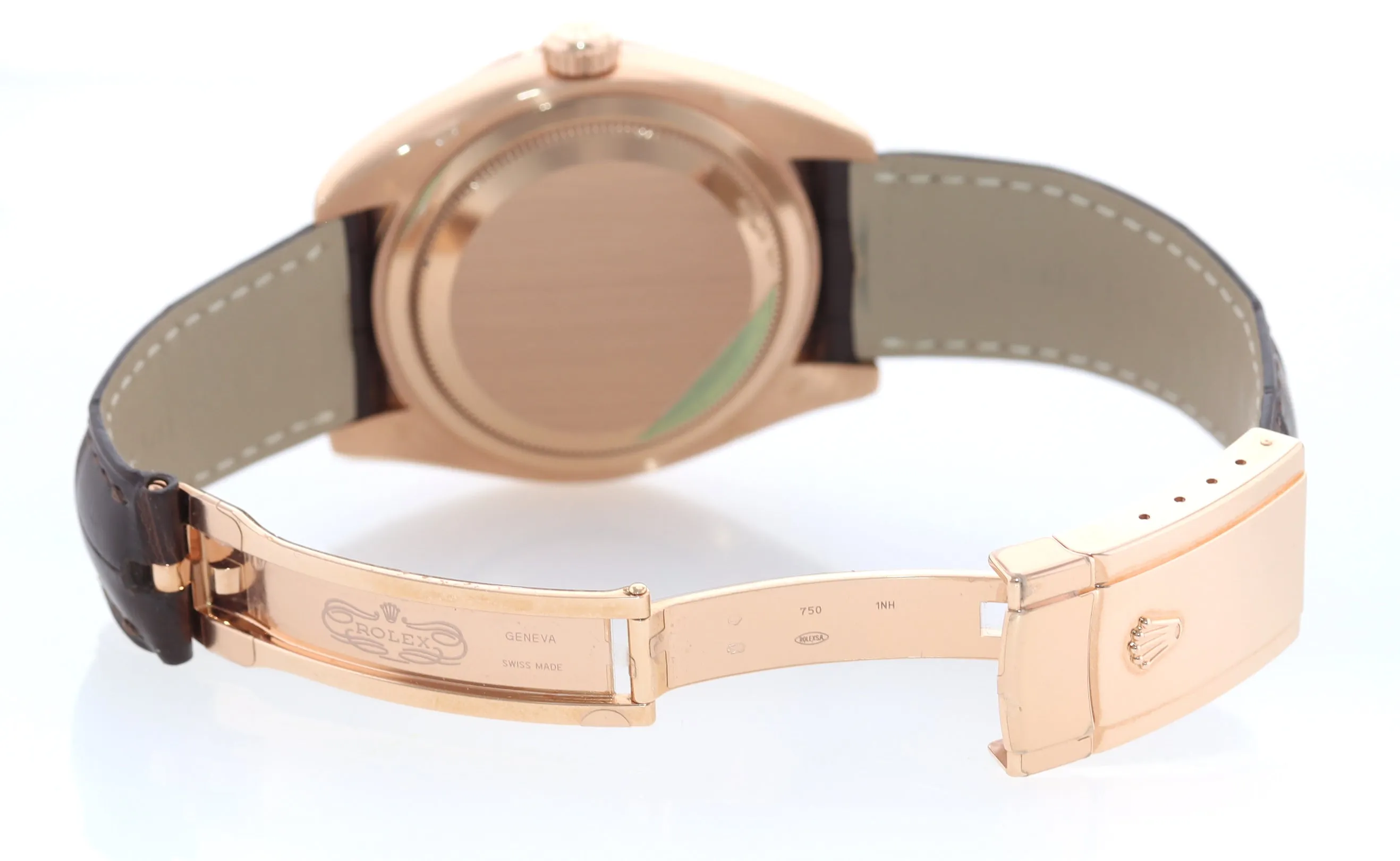 2018 New Stickers Rolex Sky-Dweller Rose Gold 326135 Chocolate Arabic Leather Watch