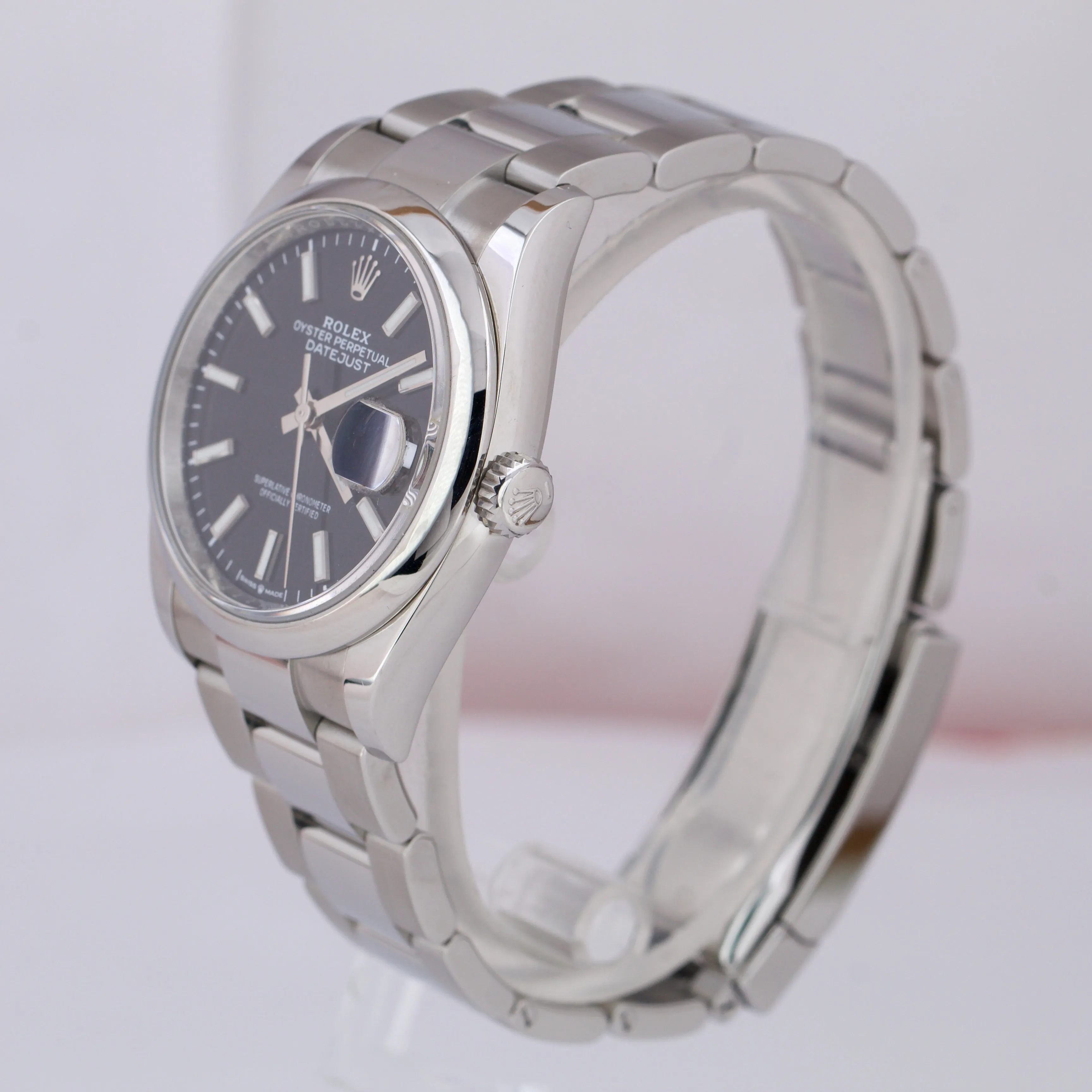 2020 MINT Rolex DateJust 36 Black Stainless Steel Oyster 36mm Watch 126200 B P