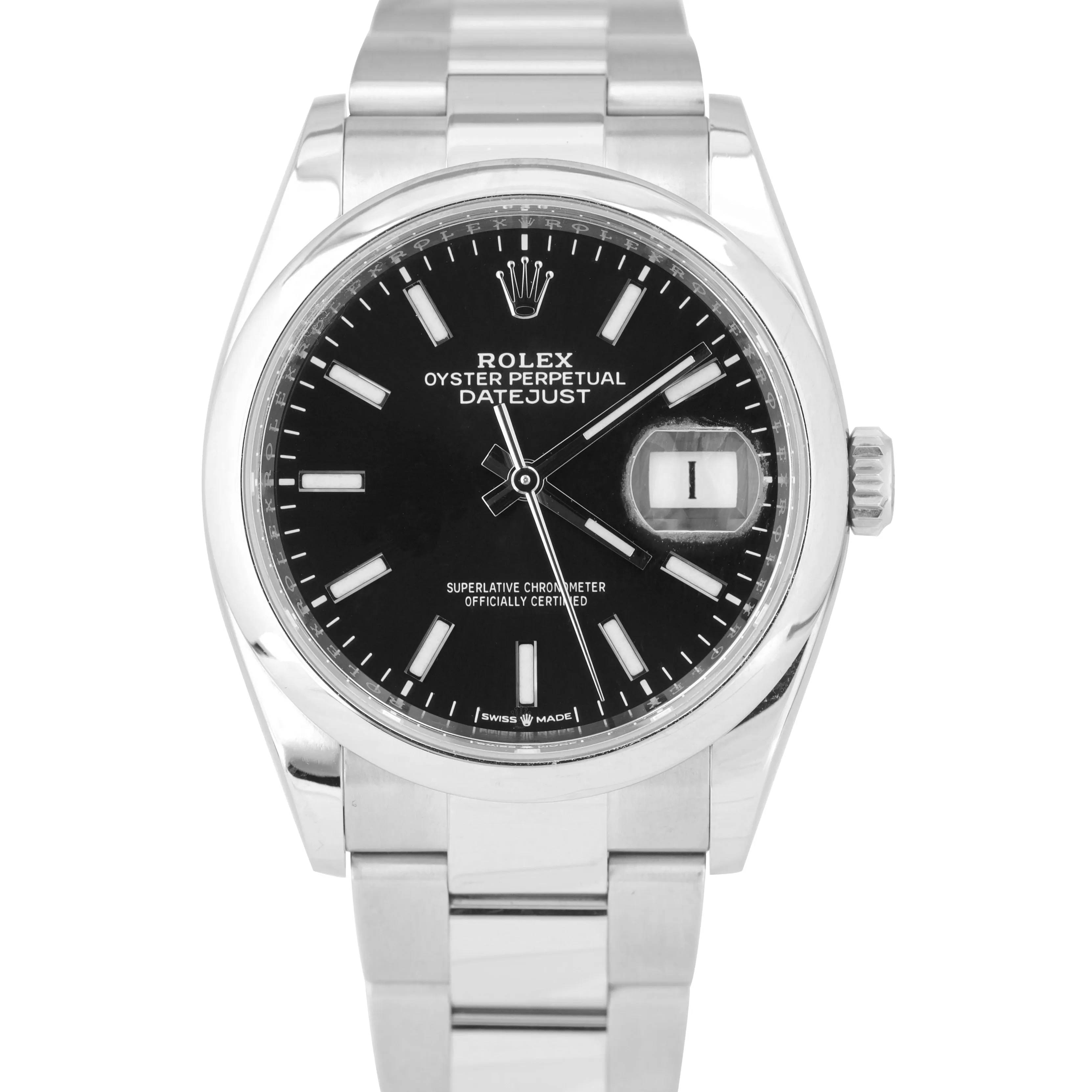 2020 MINT Rolex DateJust 36 Black Stainless Steel Oyster 36mm Watch 126200 B P
