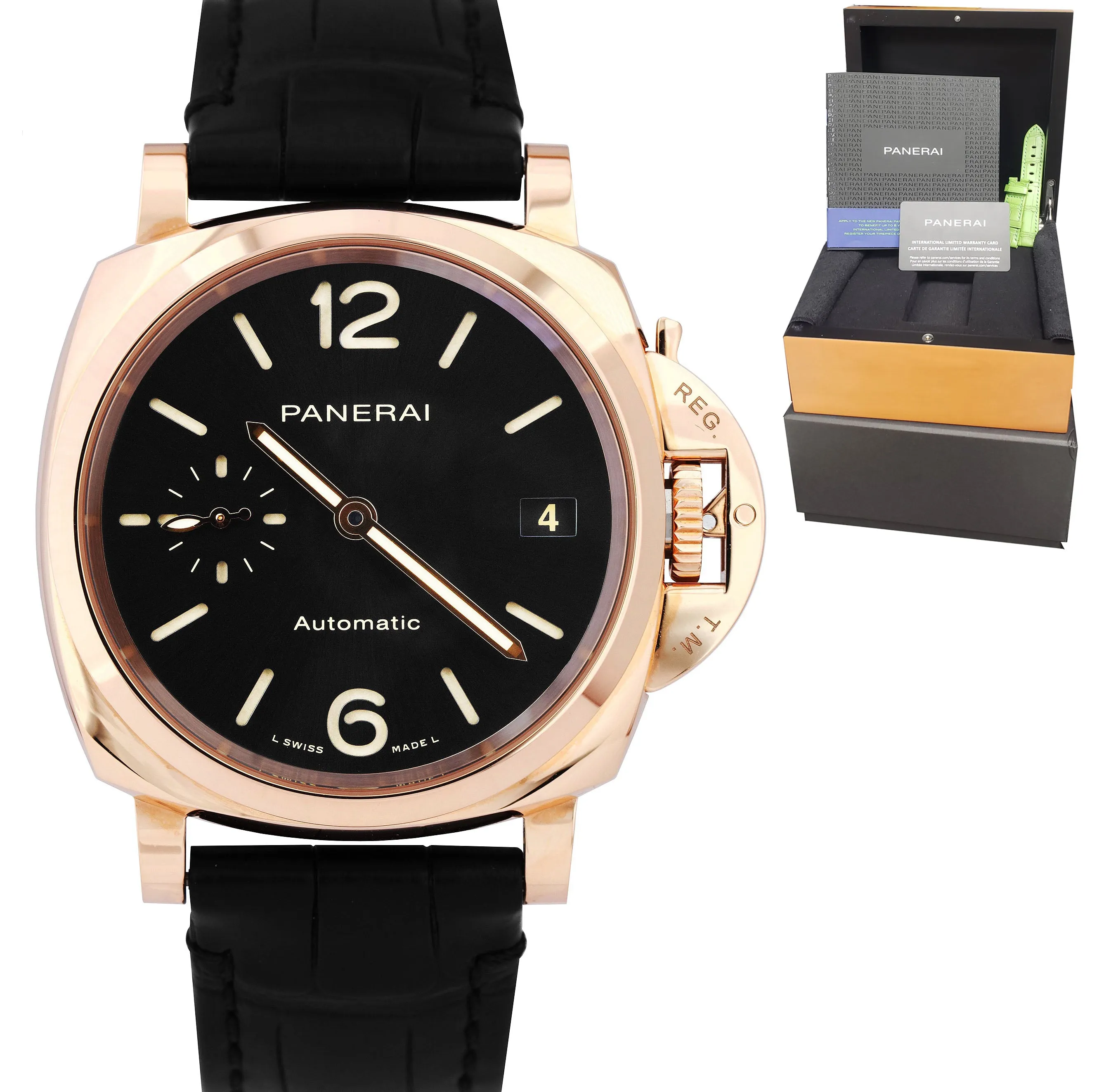 2021 Panerai PAM01029 Piccolo Due 18K Rose Gold 38mm Oro Rosso Automatic Watch