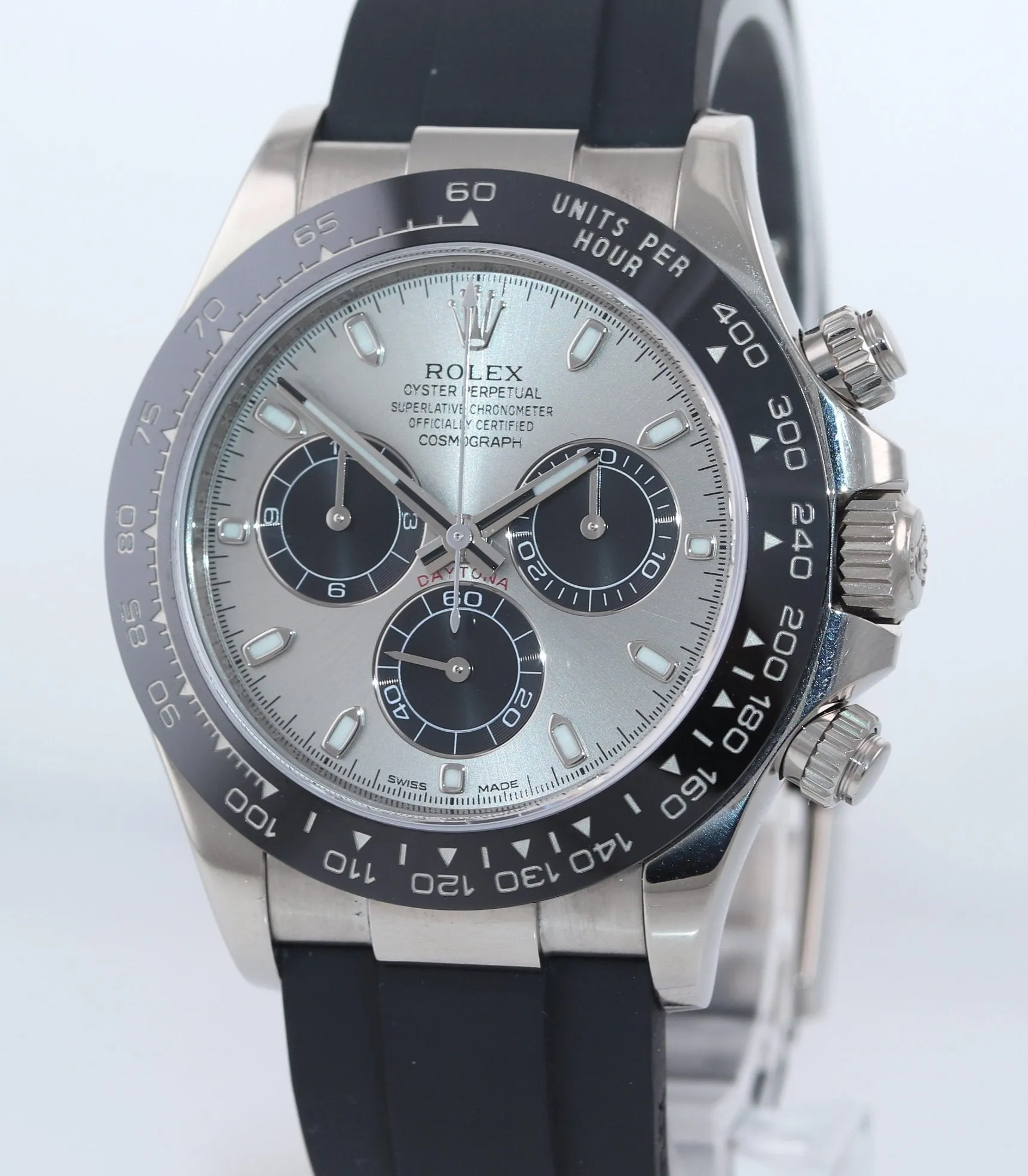 2021 Rolex Daytona 18k White Gold 116519ln Ceramic Silver Panda Watch Box