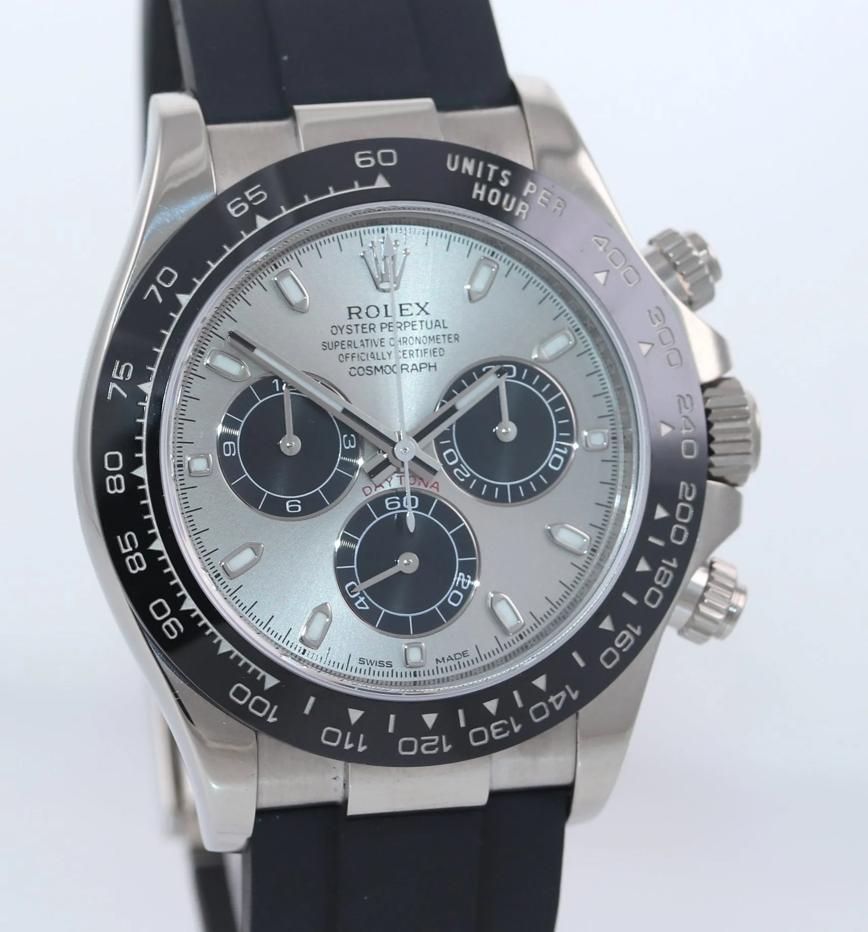 2021 Rolex Daytona 18k White Gold 116519ln Ceramic Silver Panda Watch Box