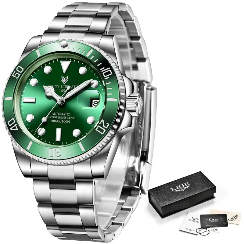 2024 LIGE New Watch Men Mechanical Wristwatch Luxury Automatic Watch Stainless Steel Watches For Men Clock Man Relogio Masculino