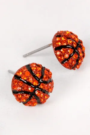 25719 -  BASKETBALL SPORTS CHARM STUD EARRINGS