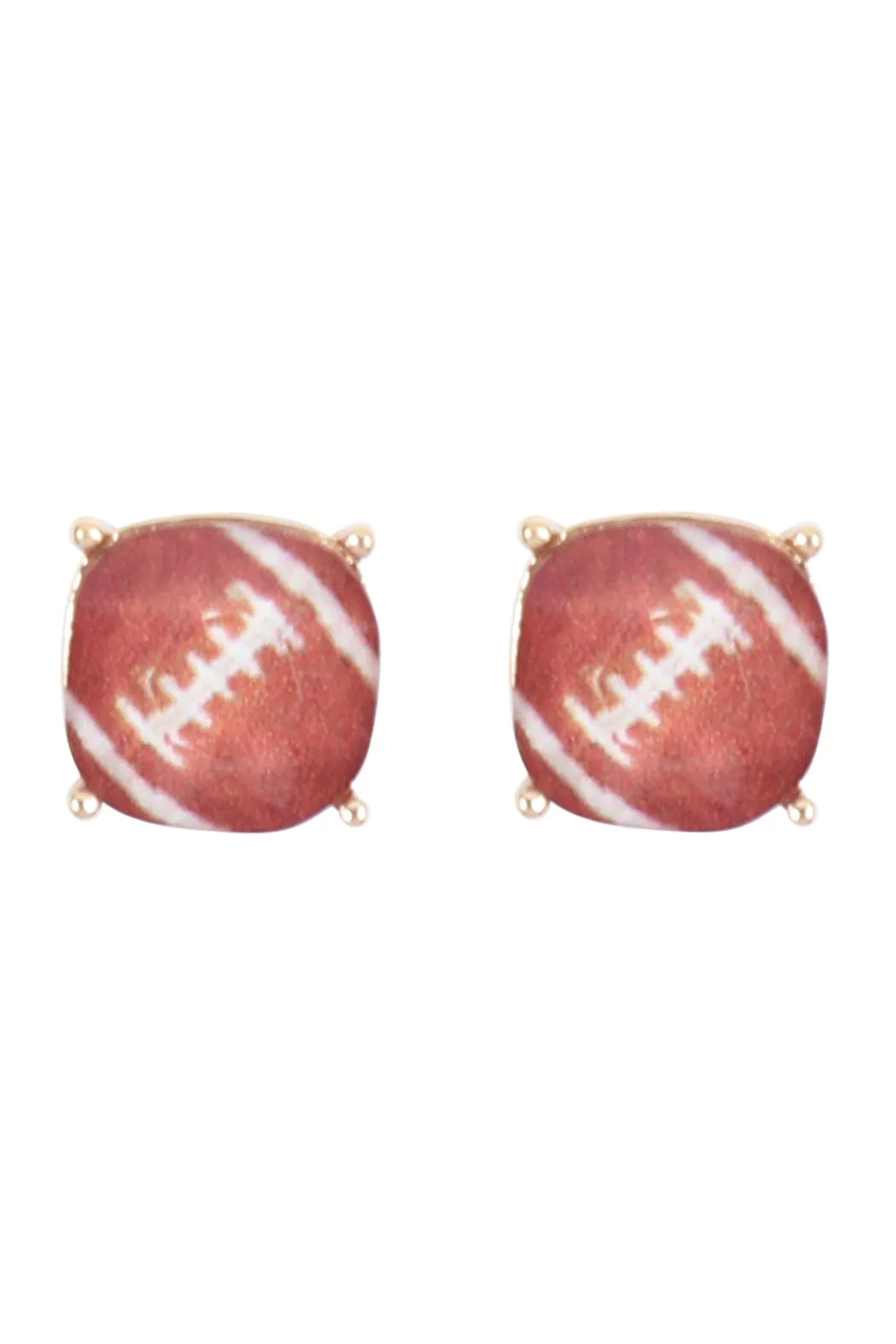27053 - SPORTS CUSHION CUT FOOTBALL STUD EARRINGS
