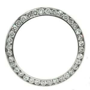 36 Mm Round Custom Mined Diamond Bezel To Fit Rolex Datejust Watch Ss 3 Carats