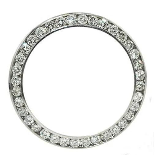 36 Mm Round Custom Mined Diamond Bezel To Fit Rolex Datejust Watch Ss 3 Carats