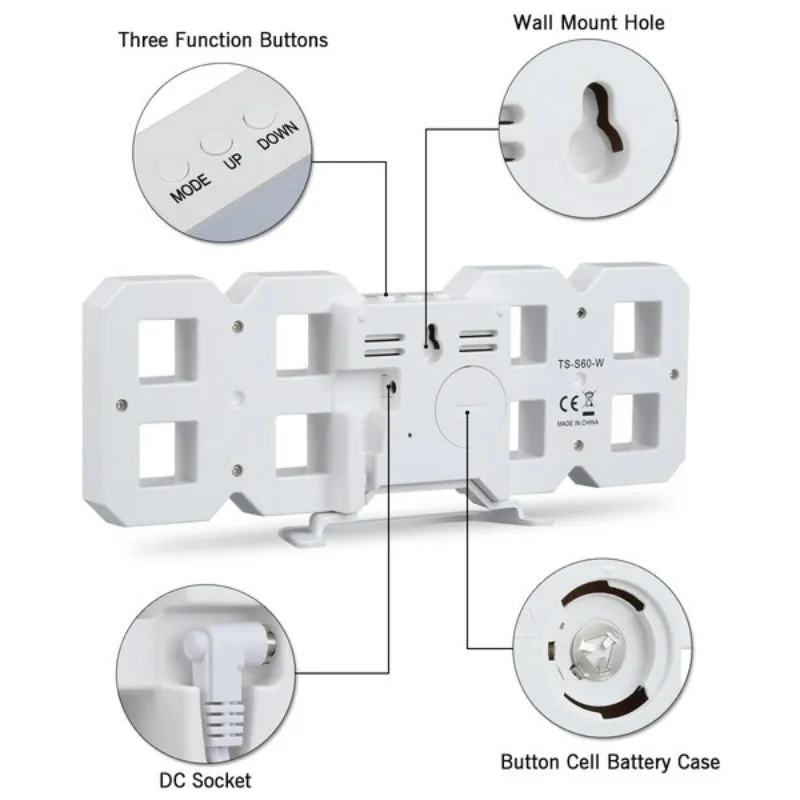 3D LED Digital Clock for Home Decoration